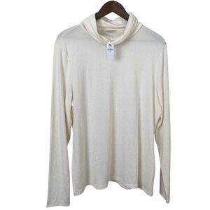 Banana Republic Womens Soft Luxe Turtleneck Tunic Cowl Long Sleeve Cream Size XL